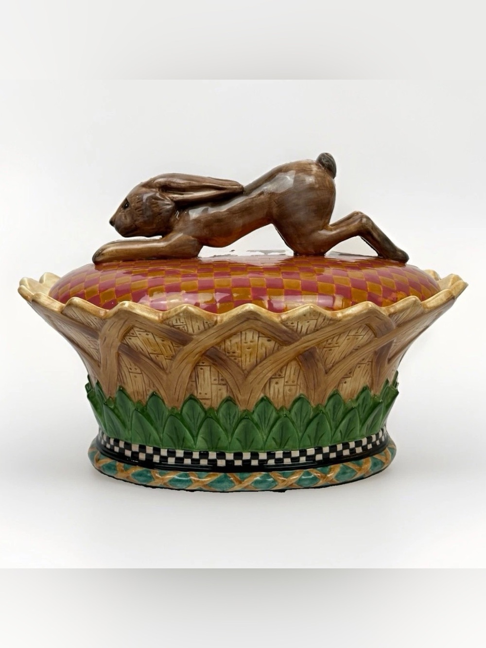 🐇 Rare House of Hatten Peggy Fairfax Herrick Bunny Rabbit Lidded Tureen Ceramic
